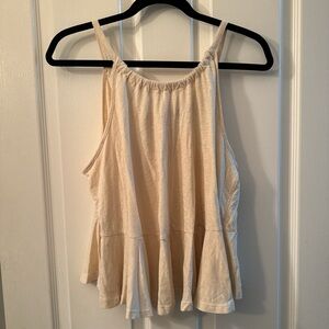 Women's Cream Sleeveless Top